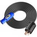 Islelite 12AWG PowerCON Cable - NEMA 5-15P to PowerCON AC Power Cord (15FT, 20A, 3 Pin, Male, Orange) for Outdoor LED Lights