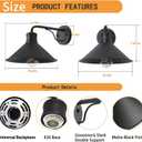 2 Pack Outdoor Wall Lights Wall Mount for House, Porch Light Fixtures, Matte Black Modern Farmhouse Wall Sconce, Classic Barn Lights Outdoor & Indoor-E26 Socket