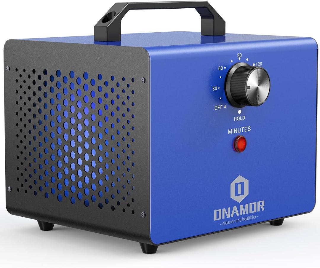 ONAMOR Ozone Generator 80000mg, Ozone Machine Odor Removal, Ozone Ionizer Deodorizer, High Efficiency Ozone Odor Eliminator for Home, Car, Smoke, Basement and Pet Room, Blue