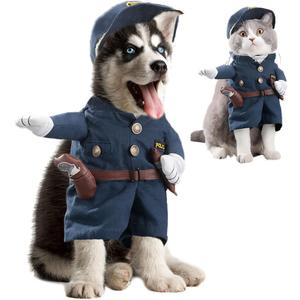 Pet Policeman Costumes Dog Police Outfits with Hat Puppy Halloween Costumes Novelty Funny Cosplay Party Apperal Suits for Small Medium Dogs Cats (Small)