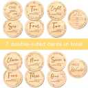 Baby Monthly Milestone,Beautiful Baby Milestone Signs-7 Double Sided Marker Wooden Circles Discs Newborn Photography Prop, Pregnancy Journey Birth Announcement Sign Baby Boy and Girl Gift Sets