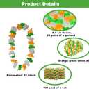 100 Pack St Patricks Day Hawaiian Leis Bulk, Green Orange White Silk Flower Leis For Irish St Patrick's Day Party Accessories Set