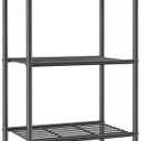 Storage Shelves - 5 Tier Shelf Organizer, Sturdy Metal Garage Shelving with Adjustable Leveling Feet, Space-Saving Shelves Organizer for Pantry, Laundry, Kitchen (18" x 12" x 57", Black)