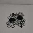 Wall Sconces Candle Holder Set of 2, Metal Wall Decorations Hanging Wall Mounted Candle Sconces for Living Room Dining Room, Black with Gold (Black with Gold) (Antique Black-1)
