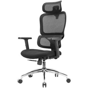 SIHOO M56C Ergonomic Office Chair, High Back Desk Chair, Lumbar Support, Swivel Computer Task Chair with Adjustable Headrest, Tilt Function, Black