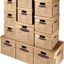 Bankers Box Classic Moving Box 12 Pack Kit, Reinforced Handles, Tape-Free Assembly, Box with Lid, 8 Small and 4 Medium Boxes (7716401)