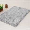 23" X 15" Washable Dog Door Mat, Ultra fine Fiber Dog Door Mat, Quick Drying Chenille Pet Doormat, Machine Washable Indoor and Outdoor Rug (Grey)
