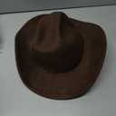 Western Cowboy Hat for Men Women Classic Roll Up Fedora Hat with Buckle Belt(Size:S-M) (Brown, M)