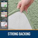 OLANLY Bathroom Runner Rugs 44x24, Soft Absorbent Chenille Bath Rugs, Rubber Backing Quick Dry, Machine Washable Long Bath Mats for Bathroom Floor, Tub and Shower, Home Decor Accessories, Sage Green