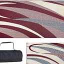 Stylish Camping Stylish Camping Reversible Graphic Patio Mat - 8' x 20', Burgundy/Black