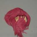 Short Dark Pink Wig for Men Pink Anime Hair Akaza Wig + Cap for Stage Party Halloween Costume Cosplay