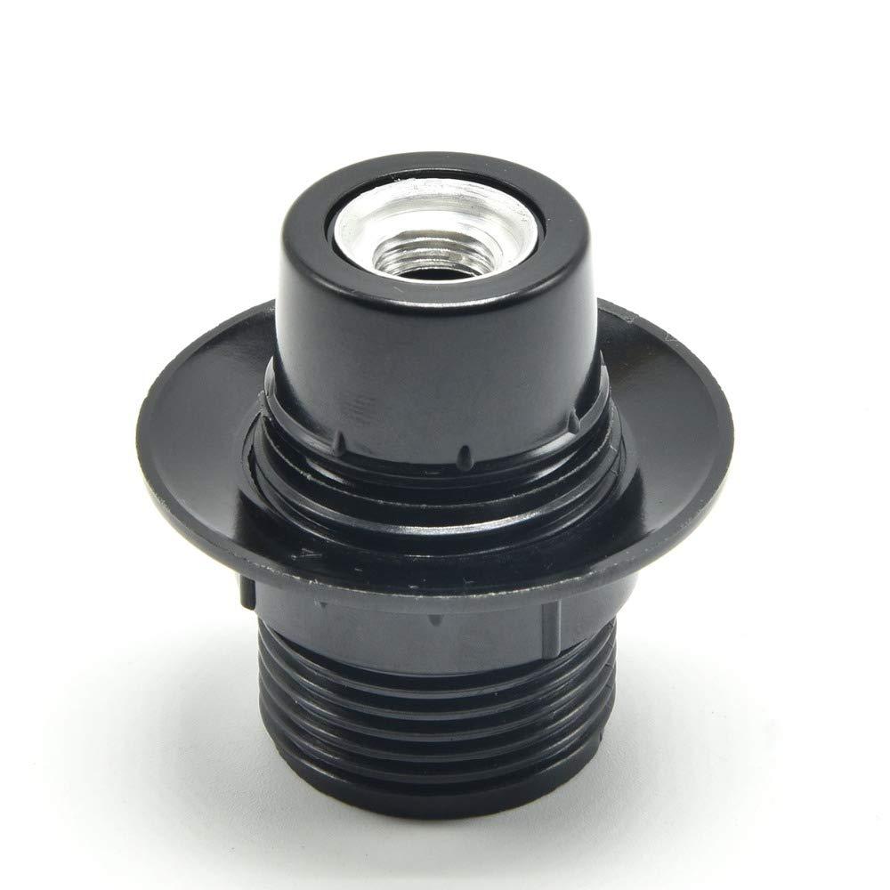 8 Pack Candelabra socket with Ring, Black Phenolic Candelabra Base Lamp Holder Light Socket, UL Listed E12 Lamp Socket Replacement, Euro Style (Socket with ring)
