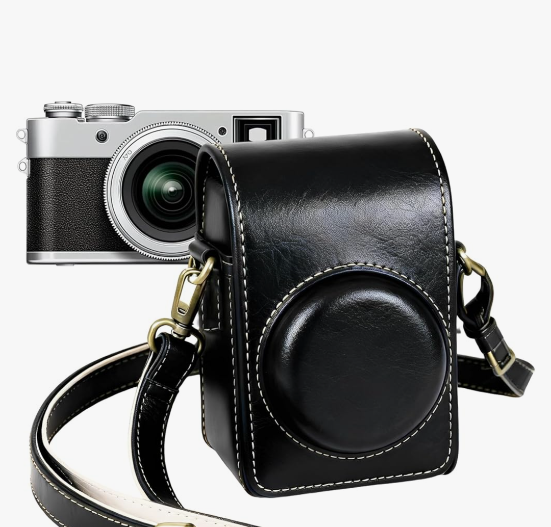 Protective Camera Case Compatible with Ricoh GR III GR IV, Custom Fit PU Leather Bag with Adjustable Shoulder Strap, Compact Carrying Storage, Ideal for Photographers (Black)