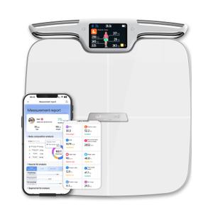 Smart Scale for Body Weight with BMI, Body Fat, Muscle Mass, FSA&HSA Eligible, 8 Electrode High Precision Bathroom Scale, Scale with App, 56 Body Composition Measurement (White)