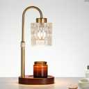 Candle Warmer Lamp with Dimmer and Timer,Home Decor Lamp for Scented Jar,Antique Brass Electric Wax Melt Warmer,Mother's Day/Birthday/Christmas Gifts for Mom/Wife,Adjustable Height,with 2 Bulbs