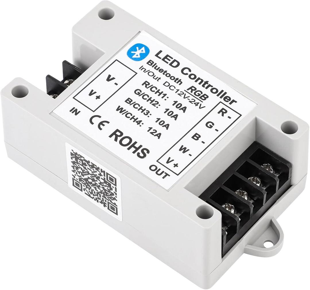 LIVE4COOL RGB/RGBW LED Bluetooth Controller RGB LED Strip Light Controller Phone APP Control for 5050 3528 RGB LED Strip Lights (Suitable for iOS & Android System)