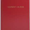 BookFactory Equipment Log Book - 168 Pages 5'' x 7'' Red Cover Section Sewn Hardbound (Made in USA) (Red Imitation Leather)