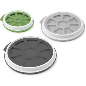 Tovolo Seal N Store Silicone Produce Saver for Fruits Vegetables Avocados Onions Air Tight Stretch Seal Reuseable Food Storage Pod Containers Hugs Cut Food Preventing Oxidation, Set of 3 Food Savers