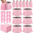 FillTouch 6 Sets Pink Foldable Foot Bath Kit with 15L Foot Soaking Tub Collapsible Towels Women Adult Foldable Slippers Portable Bag Spa Soak Pedicure Bath for Spa Party Sleepover Party Supplies