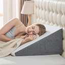 Yojoker Wedge Pillow for Sleeping - 12 Inch Bed Wedge for Headboard Triangle Pillow, Memory Foam Wedges for Acid Reflux, GERD, Snoring, Post Surgery Back Pain Relief, Leg Elevation, Washable Cover