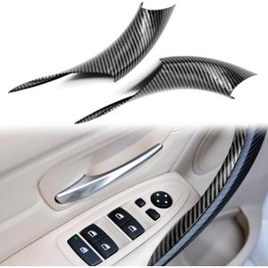 2PCS Door Handle Covers Left Front and Right Front Compatible with BMW 320, 328, 330, 335, M3 2012-2018 & BMW 428, 435, M4 2014-2017(Carbon Fiber Black)