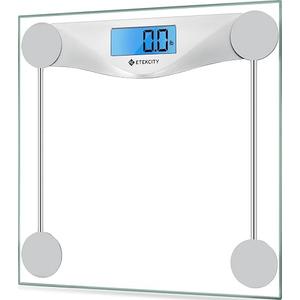Etekcity Digital Body Weight Bathroom Scale, 6mm Tempered Glass, 400 lbs | Large Blue LCD Backlight Display, High Precision Measurements for Home Bathroom Use
