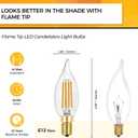 Hizashi E12 LED Bulb 40W Equivalent Candelabra Bulbs Dimmable 2700K Warm White, 90+ CRI Chandelier Light Bulbs, 4W 450LM Flame Tip CA10 Candle Light Bulbs, UL Listed - 24 Pack