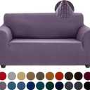 Joccun Stretch Loveseat Couch Cover Slipcover, 1-Piece Sofa Cover for 2 Cushion Couch Spandex Jacquard Washable Furniture Protector Cover for Living Room,Kids,PetsLoveseat,Grapeade