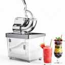 Commercial Ice Crusher 750LBS/H, 350W Electric Snow Cone Machine with 4 Stainless Steel Blades, 2000RPM, 8.98Gal Hopper Shaved Ice Maker with Safety On/Off Switch for Home, Restaurants, Bars, White