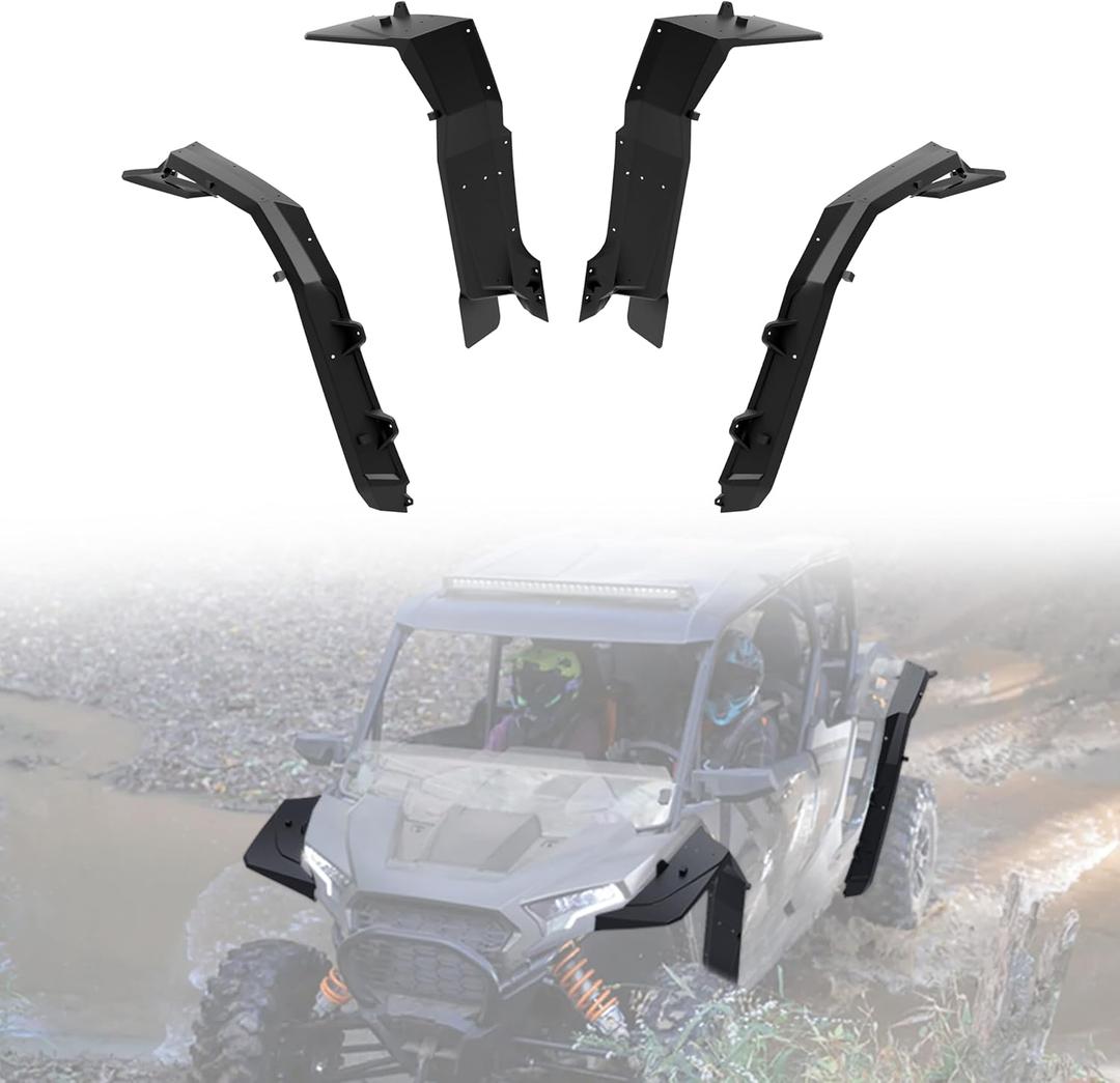 KEWISAUTO Wider Extended Fender Flares Kit for 2024 2025 RZR XP 4 1000, Full Coverage Extended Wider Mud Flaps Assembly for 2024 2025 Polaris RZR XP/XP 1000/ XP 4 1000 Accessories, Replace #2889133