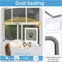 Sliding Cat Door for Window, Fits 22"-28.5" Width Window, 1-Min Install | Aluminum Frame + HD Glass | Weatherproof Design | Magnetic Closure Window Cat Door Insert, Adjustable Pet Door Window for Cats