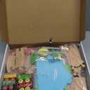 Tiny Land 110PCS Wooden Train Set  Toy Train with Tracks for Kids Ages 3-7, Compatible with Major Brands, Ideal Railway Playset for Boys and Girls, Great Birthday