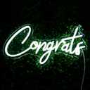 IMEGINA White Congrats Neon Sign - Dimmable LED Neon Sign for Wall Decor 17.7x9 Inch, 2025 Congratulations Graduation Decoration Neon Lights for Party, Wedding, Banner
