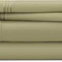 Cosy House Collection Everyday 1500 Series Bed Sheet Set - Ultra Soft & Cool Hotel Bedding - Deep Pocket - Wrinkle, Stain and Fade Resistant - 4 Piece Set (King, Sage Green)