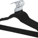 50-Pack Velvet Hangers  Heavy Duty, Non-Slip Clothes Hangers with Chrome Hooks | Slim & Space-Saving Design for Coats, Suits & Plus Size Tops (Black)