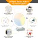 LZHOME 12 Pack 8 Inch LED Recessed Lighting with Junction Box Ultra-Thin, 3000K/4500K/6000K Selectable, 8" Dimmable Canless LED Downlight, 1800LM CRI80 High Brightness 5%-100% Recessed Light