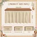 Tingjoo Beige 9 ft X 30'' Teacher Desk Skirts Linen Textured