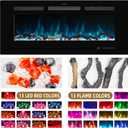 45 inches Electric Fireplace Inserts, Recessed and Wall Mounted Fireplace Heater, Linear Fireplace w/Thermostat, Remote & Touch Screen, Multicolor Flame, Timer, Log & Crystal, 750W/1500W