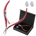 Professional Premium Cuticle Trimmer Stainless Steel Cuticle Nippers with Sharp 1/4 Jaw Blades Cuticle Clippers Double Spring Manicure Pedicure Nail Cuticle Remover Tool (Premium Red)