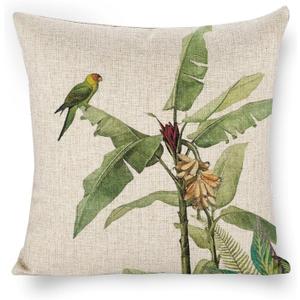 Pillow Covers 18 x 18 Bird Outdoor Pillowcases Square Linen Cushion Covers for Sofa Couch Bed Chair Home Decoration