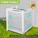 Air Conditioner Fence 48" W X 48" H Trash Can Fence Pool Equipment Enclosure Vinyl Privacy Fence Outdoor No Dig Privacy Fence 3 Panels with Metal Stake, White