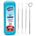 Dental Duty Dental Tools, Dental Pick for Teeth Cleaning Tools Plaque Remover for Teeth with Teeth Cleaning Kit - Stainless Steel Dental Mirror for Teeth, Scraper and Scaler, (Aqua)