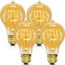 Edison Bulbs 40 Watt, Vintage Light Bulbs, A19 Antique Incandescent Light Bulbs, E26 Dimmable Decorative Light Bulb, Warm White 2700K, 110-130V, 4 Pack