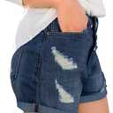 MODARANI Denim Shorts for Women Distressed Jean Shorts Ripped Summer Hot Short (Blue, S)