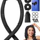 Umisleep 22 Momme Mulberry Silk Heatless Curls Overnight, Heatless Hair Curler to Sleep In, for Women Long Hair, Hair Care Roller Gift Set, Upgraded Soft with Clips & Scrunchies, Black