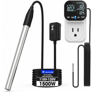 120V 1500W Immersion Electric Water Heater,Submersible Water Heater with Thermostat & GFCI . Suitable for Sinks, Bathtubs, Washbasins, Small Swimming Pools, Water Storage Tanks, Hot Tubs and Buckets