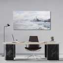 Belmrxne Coastal Wall Art Grey and White Ocean Wall Decor Lighthouse Canvas Painting Textured Aesthetic Artwork for Living Room Bedroom Dining Room Office 24x48 Inches