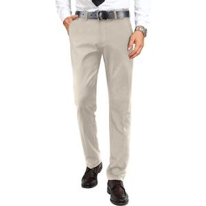 Mens Dress Pants Formal Slim Fit Tuxedo Expandable Waist Flat Front Slacks Pant for Men Groomsmen Business Work Classic (Medium, Light Champagne)