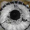 Hanging Solar Lantern Outdoor, 28” Modern Clear Crystal Acrylic Chandelier with 30 Cool White Lights S Hook for Garden, Yard, Patio, Gazebo Decorations