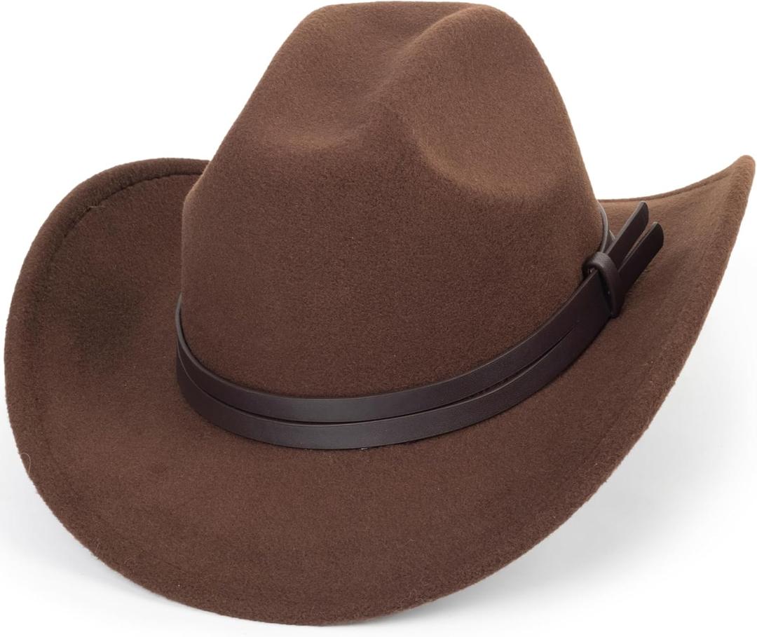 Vintage Western Cowboy Hat for Men Outback Cowgirl Hat M/L (Brown, M)